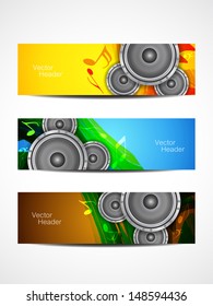set of beautiful music header designs. vector illustration