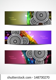 set of beautiful music header designs. vector illustration