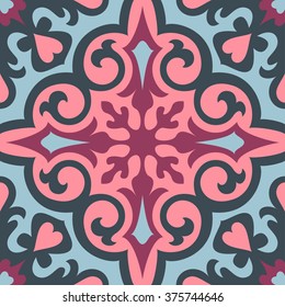 Set with Beautiful ornamental tile background. Vector illustration great for patterns, vintage design, and wallpaper.