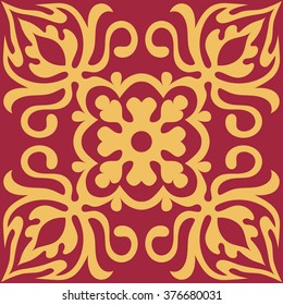 Set with Beautiful ornamental tile background. Vector illustration great for patterns, vintage design, and wallpaper.