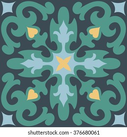 Set with Beautiful ornamental tile background. Vector illustration great for patterns, vintage design, and wallpaper.