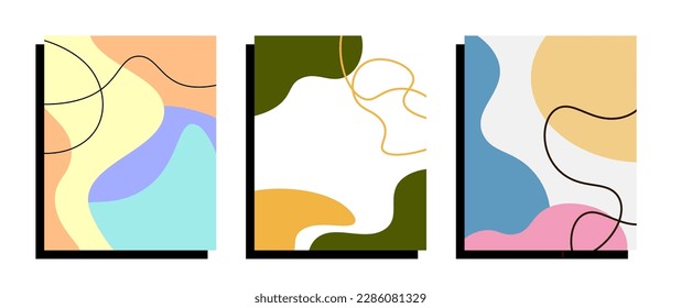 Set of beautiful pastel color background. Vector illustration with place for your text
