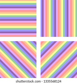 set of beautiful pastel rainbow background