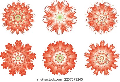 A set of beautiful red flowers. Vector file for designs.