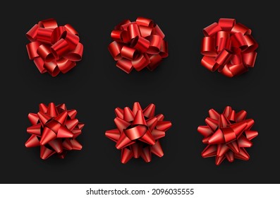 Set von schönen roten Folien einzeln Bögen. Schwarzer Hintergrund. Vektorgrafik.