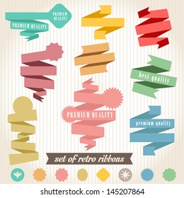 set of beautiful retro ribbons