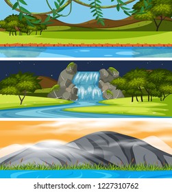 Set of beautiful scene illustration