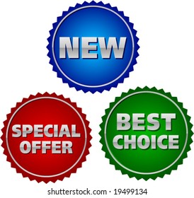 set of beautiful shop stickers. vector