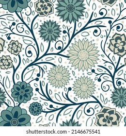 A set of beautiful and simple geometrical blossoms in full color. A seamless surface pattern design using floral things as the main elements.