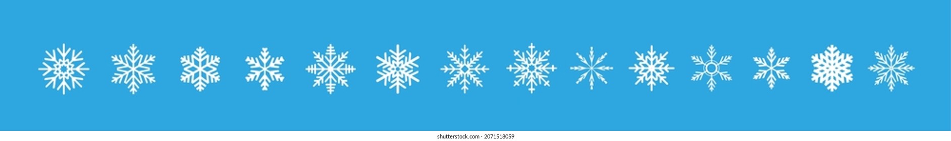 Un conjunto de hermosos copos de nieve.