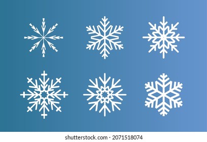 A set of beautiful snowflakes.