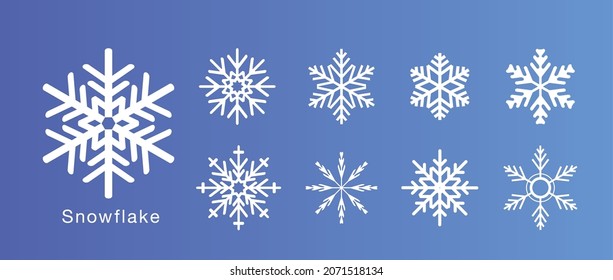 Un conjunto de hermosos copos de nieve.