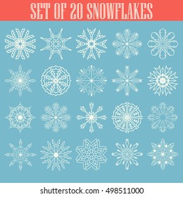 Set of beautiful snowflakes