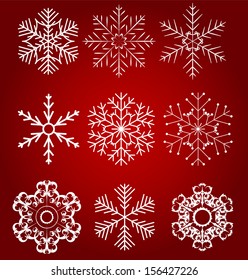 Set of beautiful snowflakes vector illustration