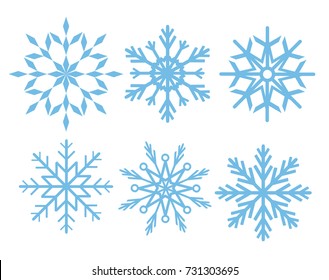 Set of beautiful snowflakes for your design, stock vector illustration