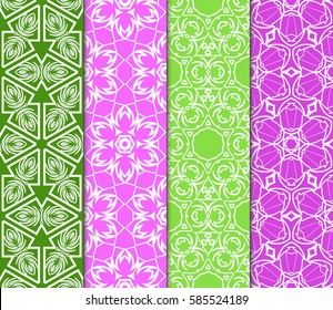 set of beautiful spring floral ornament. seamless pattern. vector illustration. for design, wallpaper, invitation