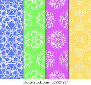 set of beautiful spring floral ornament. seamless pattern. vector illustration. for design, wallpaper, invitation