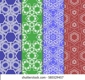 set of beautiful spring floral ornament. seamless pattern. vector illustration. for design, wallpaper, invitation
