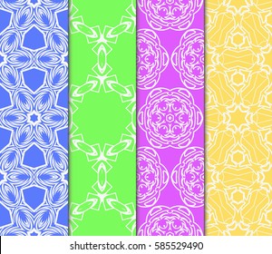 set of beautiful spring floral ornament. seamless pattern. vector illustration. for design, wallpaper, invitation