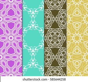 set of beautiful spring floral ornament. seamless pattern. vector illustration. for design, wallpaper, invitation