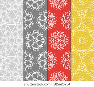 set of beautiful spring floral ornament. seamless pattern. vector illustration. for design, wallpaper, invitation