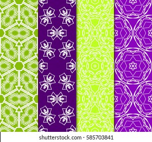 set of beautiful spring floral ornament. seamless pattern. vector illustration. for design, wallpaper, invitation