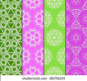 set of beautiful spring floral ornament. seamless pattern. vector illustration. for design, wallpaper, invitation