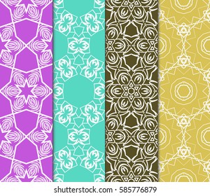 set of beautiful spring floral ornament. seamless pattern. vector illustration. for design, wallpaper, invitation