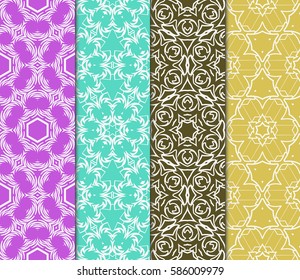 set of beautiful spring floral ornament. seamless pattern. vector illustration. for design, wallpaper, invitation