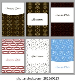 Set of beautiful vector card templates.Perfect for Save the Date,wedding, baby shower, birthday, bridal party and other invitations