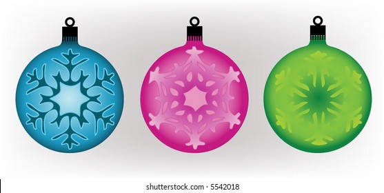 set of beautiful vector colorfull christmas ornaments