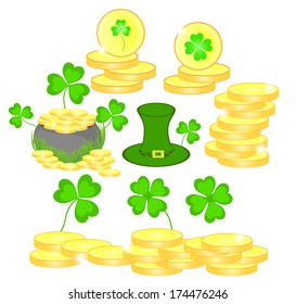 Set of the beautiful vector elements for St. Patrick's day