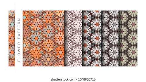 Set of Beautiful Vector Illustration Flower Pattern of Wallpaper Background for Add Content.