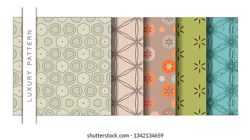 Set of Beautiful Vector Illustration Luxury Pattern of Wallpaper Background for Add Content.