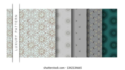 Set of Beautiful Vector Illustration Luxury Pattern of Wallpaper Background for Add Content.