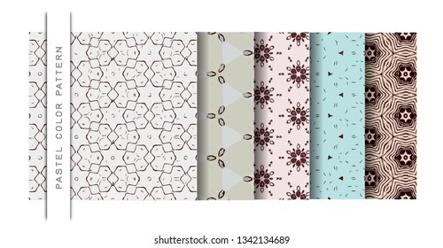 Set of Beautiful Vector Illustration Pastel Pattern of Wallpaper Background for Add Content.