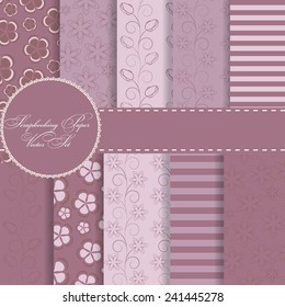 Set of Beautiful Vector Paper for Scrapbook