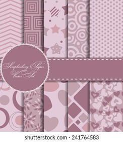 Set of Beautiful Vector Paper for Scrapbook