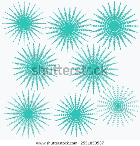 Set of beautiful vector snowflakes. Decoration for winter drawings.