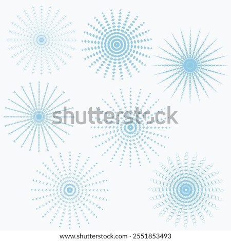 Set of beautiful vector snowflakes. Decoration for winter drawings.