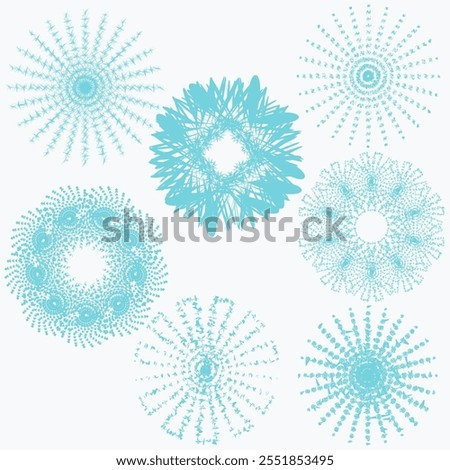 Set of beautiful vector snowflakes. Decoration for winter drawings.