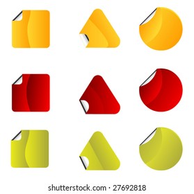 Set of beautiful vector stickers with corners (vol.2) Easy to change
