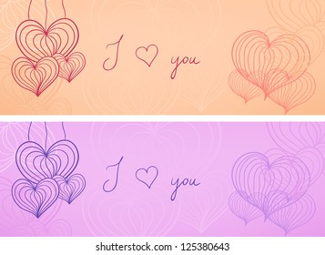 Set of beautiful vector Valentine banners