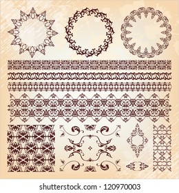 set of beautiful vintage elements of design