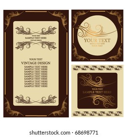 Set of beautiful vintage frame with place for your text