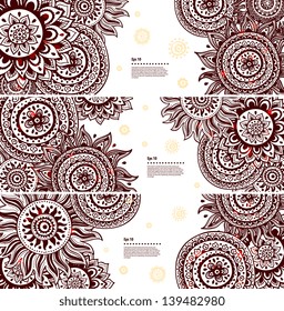 Set of Beautiful vintage ornate banners can be used as a greeting card
