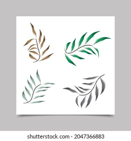 Set of beautiful watercolor leaves background. Suitable for fashion and wedding stationary..eps