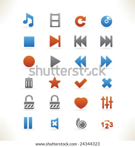 Set of beautiful web icons vol.5 Media player