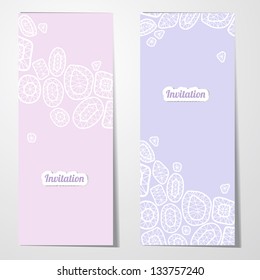 Set of beautiful wedding invitations. Vector illustration EPS 10