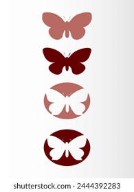 Set of Beautiful Wildlife Butterfly  Illustrations